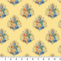 Yellow Watercolor Hogwarts Cotton Fabric - Camelot Cotton fabric- 100% Cotton - Licensed Fabric