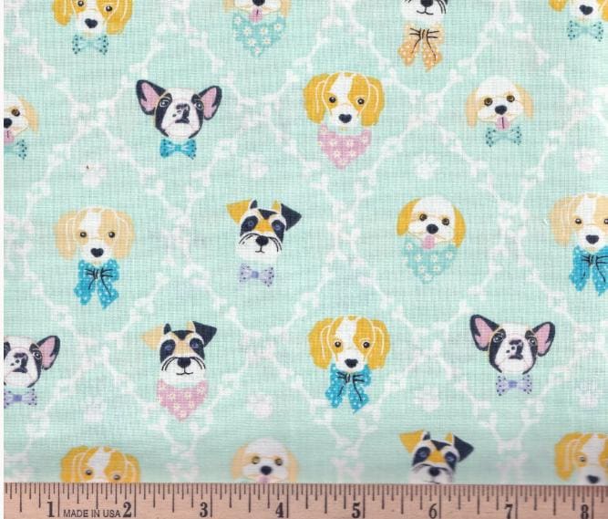 Dog and Bones Diamond Pattern Cotton fabric - 100% Cotton - continuous cuts FT-Novelty 2033-0163 Dogs and Bones Diamond Pattern