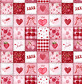 Valentines Patchwork by DigiBunnyStudio - Bright Heart Tiles Cotton Fabric- 100% Cotton Continuous Cuts Drewie Pie Fabrics