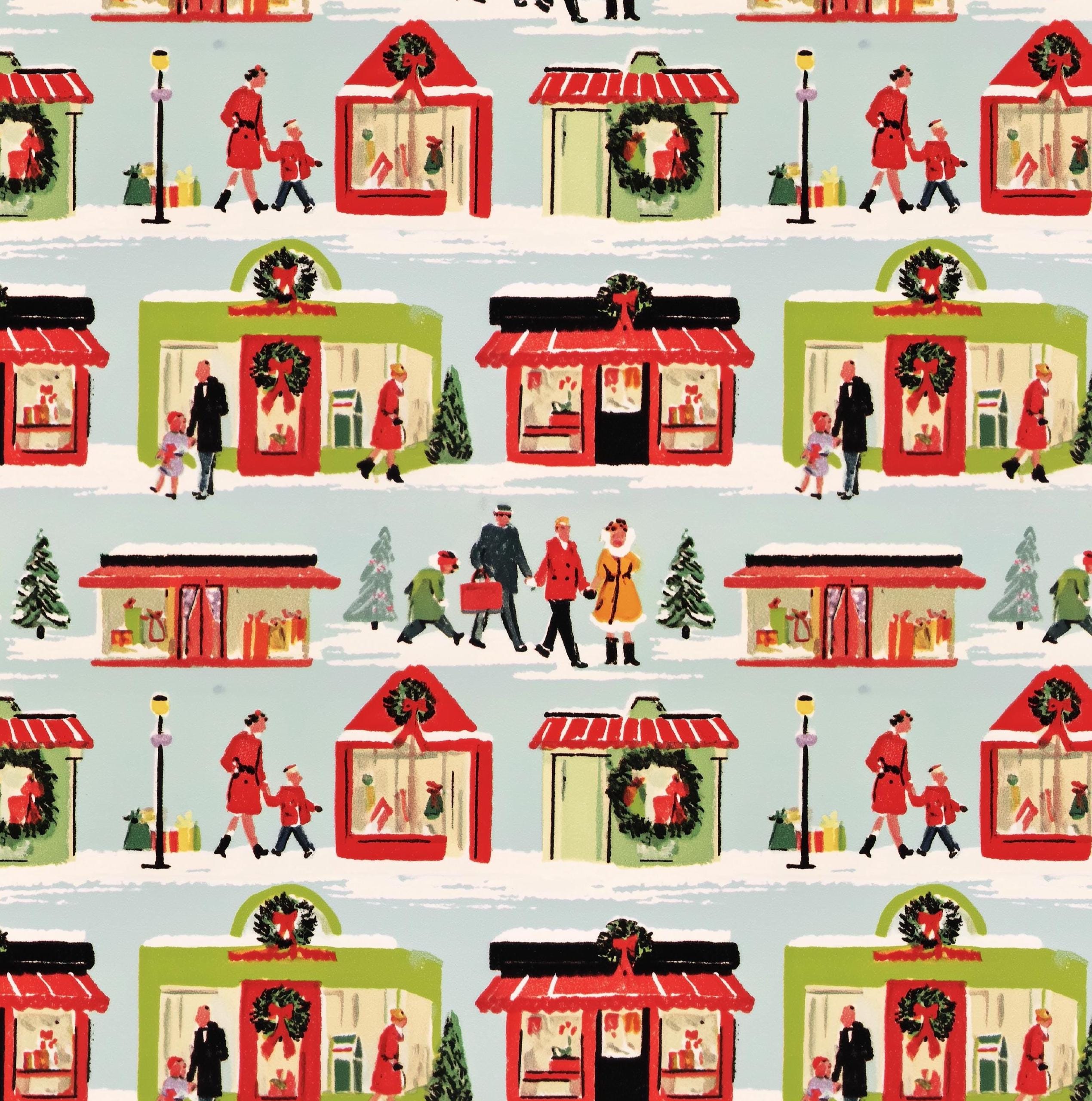 Vintage Winter Village Cotton fabric 100% Cotton - Drewie Pie Fabrics