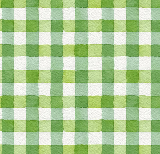 St Patrick's Day Watercolor Plaid Cotton Fabric- green cotton fabric 100% Cotton - continuous cuts