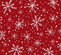 Snowflakes on Red Christmas Cotton Fabric - 100% Cotton - Drewie Pie Fabrics