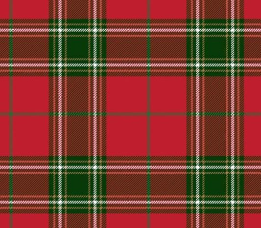 Red Green Festive Christmas Plaid Cotton fabric- continuous cuts- - fast shipping! Drewie Pie Fabrics