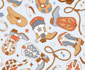 Cowboy Tossed Hats & Boots Cotton Fabric- 100% Cotton - Fabric- continuous cuts