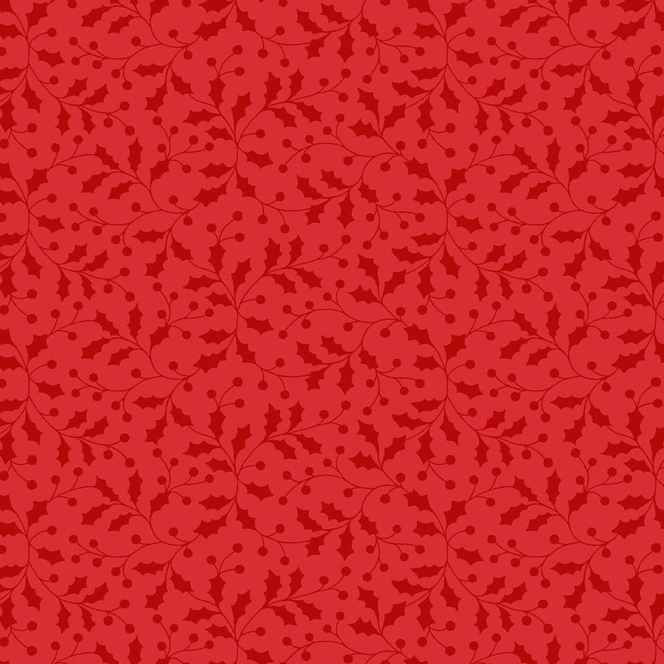 Hollies & Berries Cotton fabric- Merry Mix-  continuous cuts - cotton fabric- fast shipping! MAS1113-R