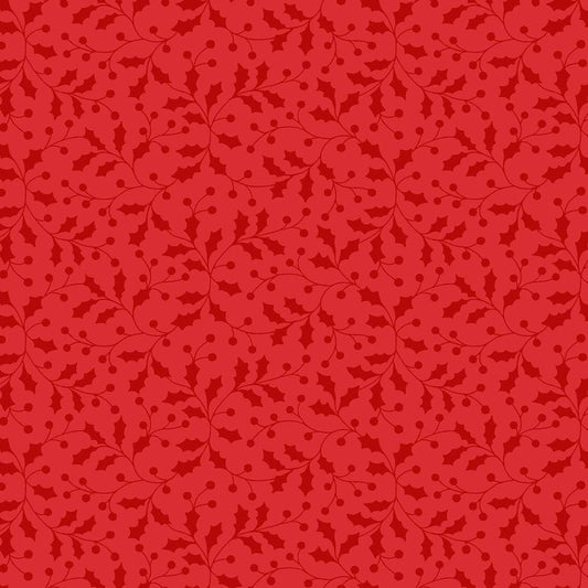Hollies & Berries Cotton fabric- Merry Mix-  continuous cuts - cotton fabric- fast shipping! MAS1113-R