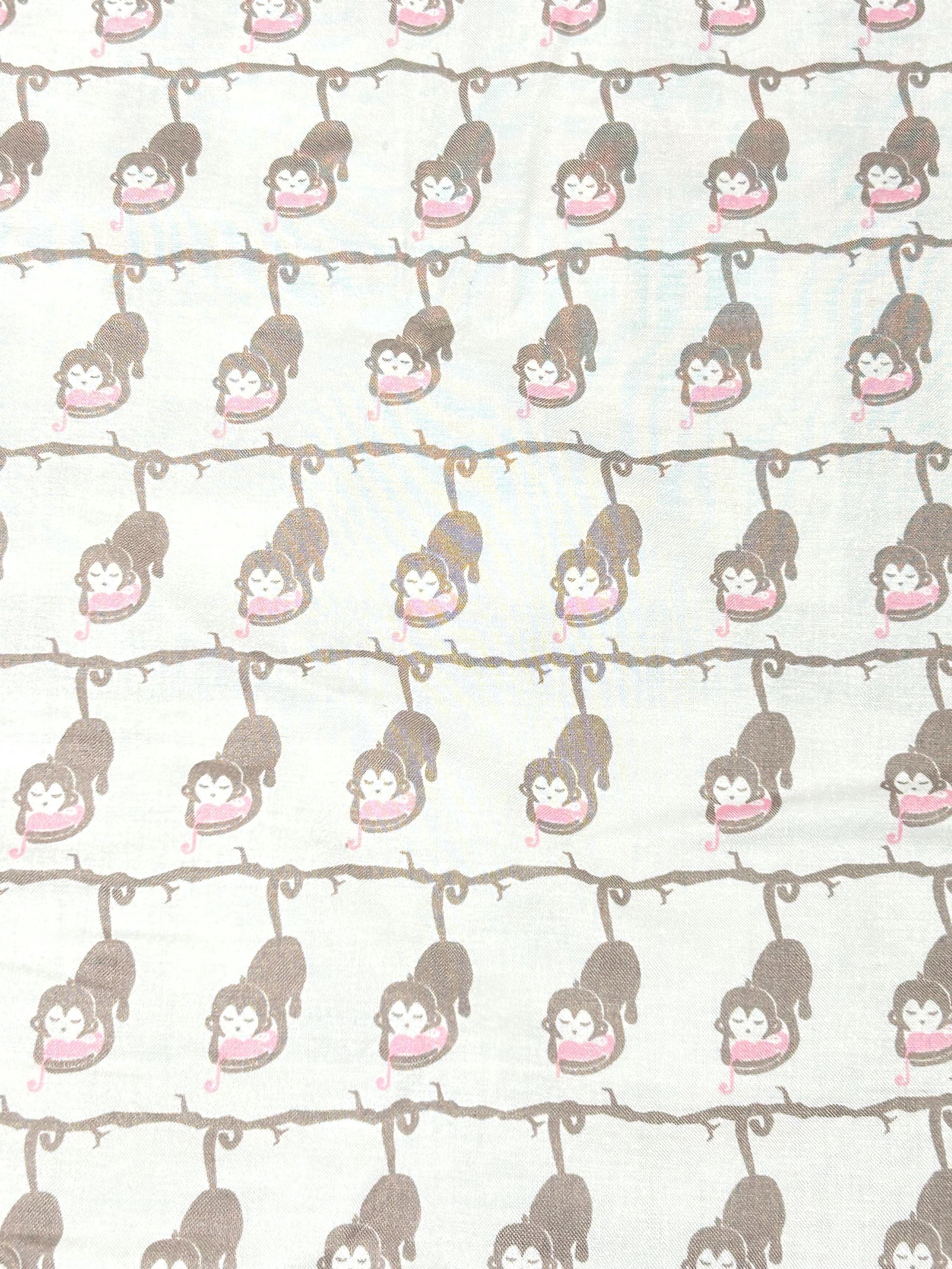 Vintage Monkey Nursery Print cotton fabric - 100% Cotton -