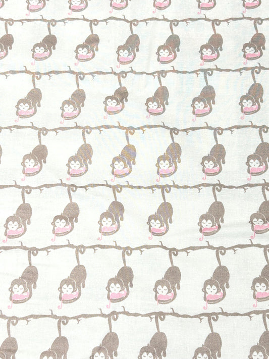 Vintage Monkey Nursery Print cotton fabric - 100% Cotton -