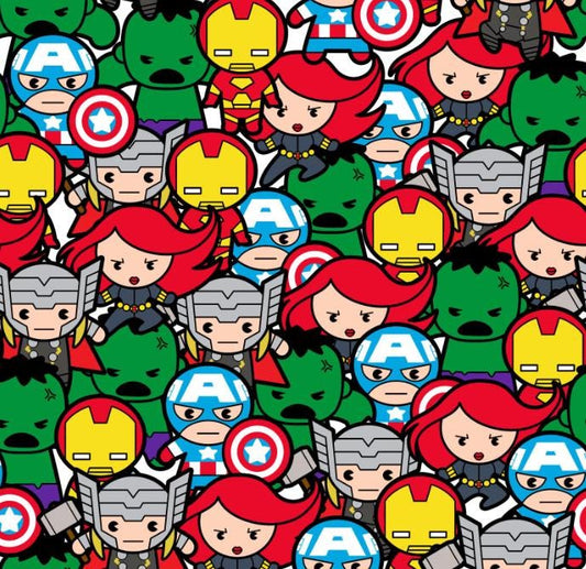 Avengers Assemble Camelot 100% Cotton Fabric- Continuous cuts by the 1/2 yard increment- Avengers - Iron Man - Hulk -Captain America