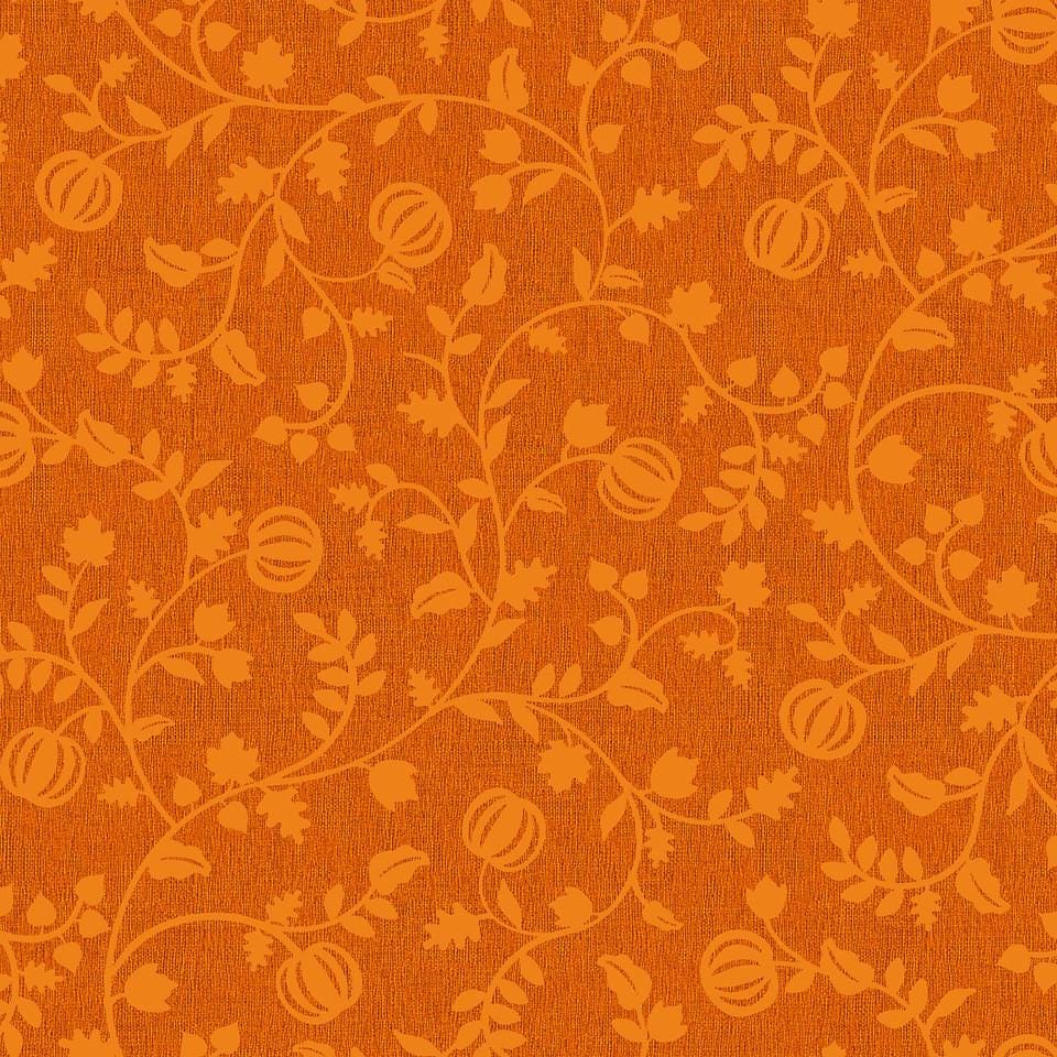 Pumpkin Vines Orange Halloween Fabric - 100% Cotton - Continuous cuts Pumpkin Grove Pumpkin Vines - Orange MAS11184-O