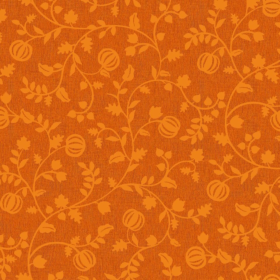 Pumpkin Vines Orange Halloween Fabric - 100% Cotton - Continuous cuts Pumpkin Grove Pumpkin Vines - Orange MAS11184-O