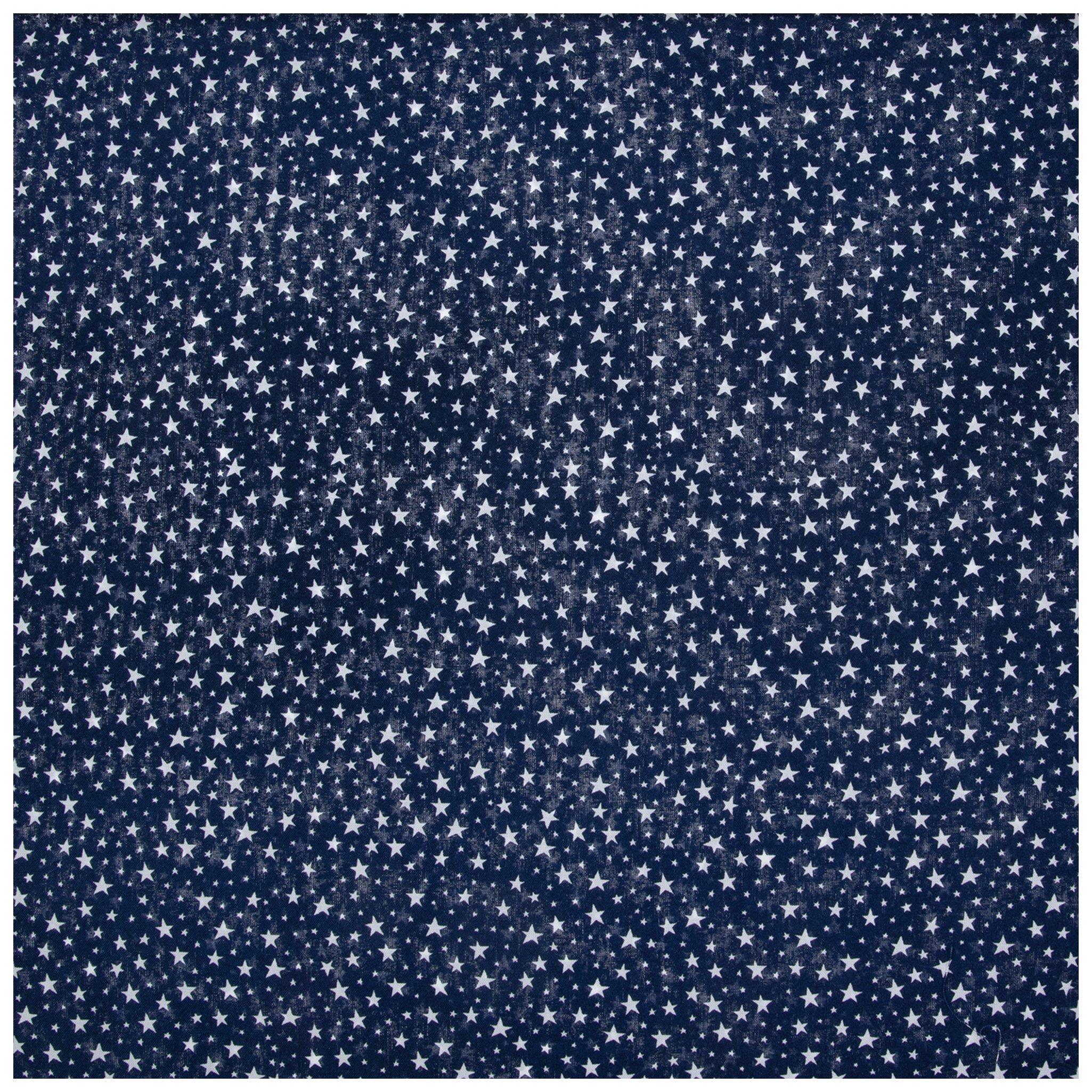 Multi Stars Navy Cotton fabric - 100% Cotton - continuous cuts