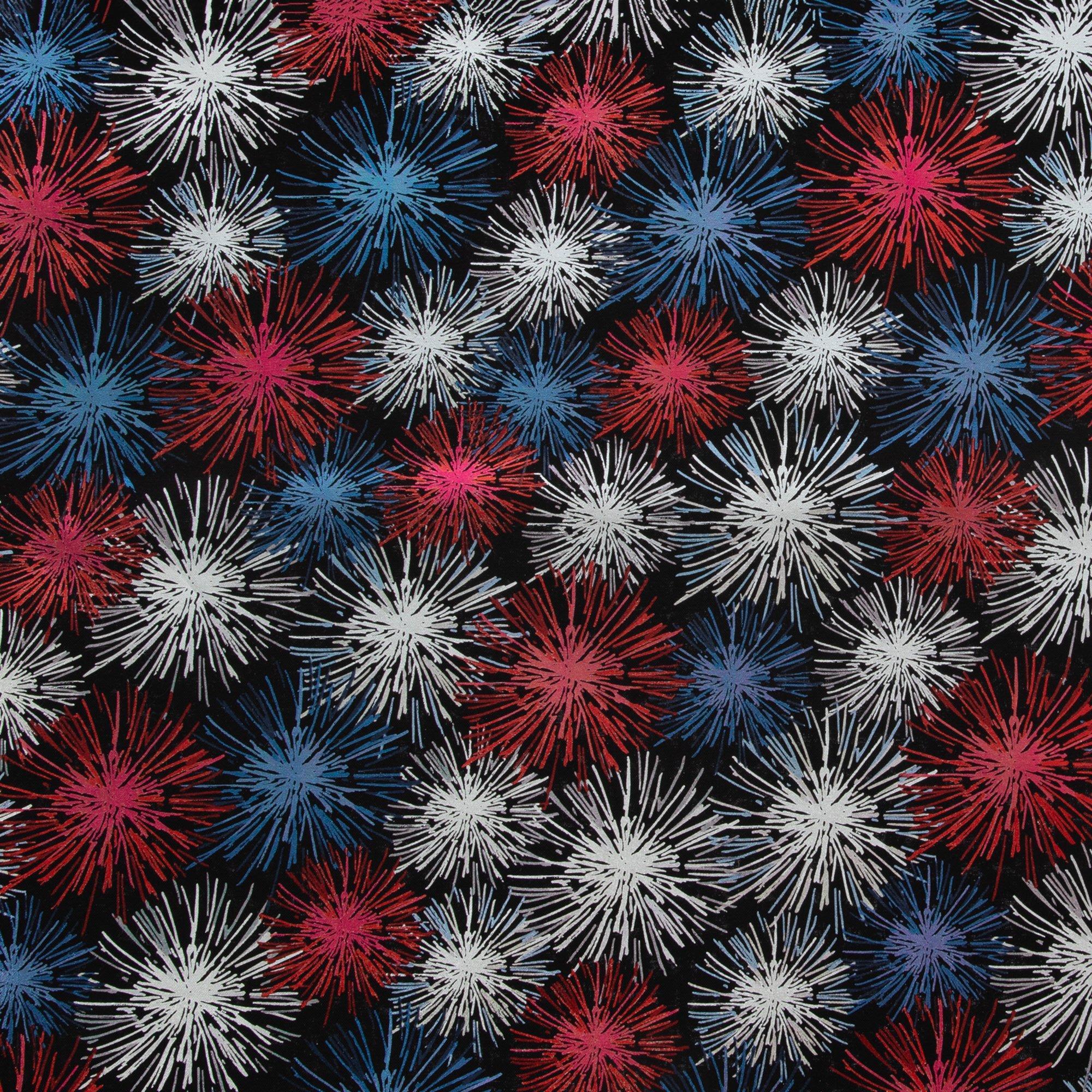Metallic Fireworks Cotton fabric - 100% Cotton - continuous cuts - Drewie Pie Fabrics
