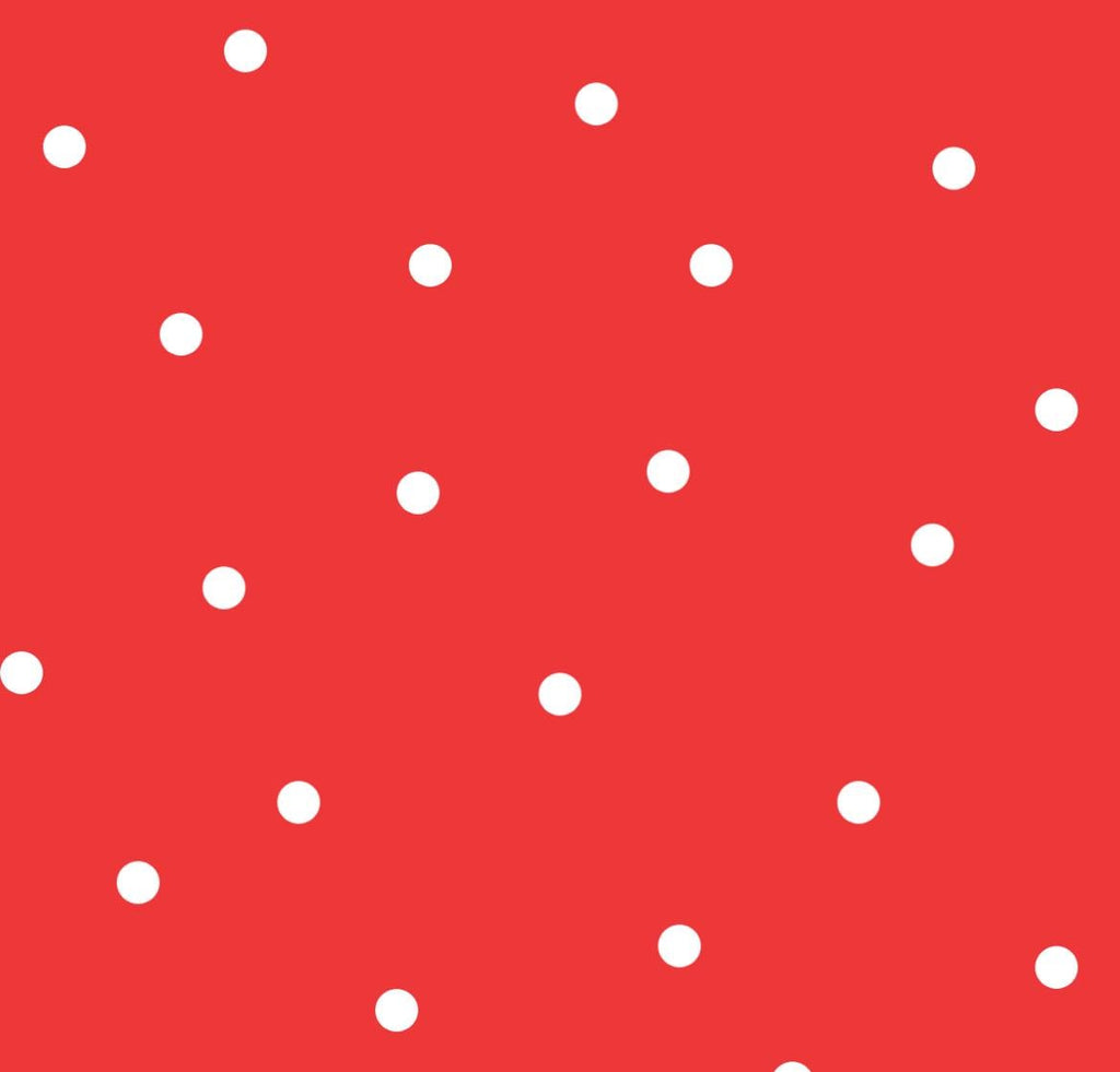 Dotted Fabric - White dots on Red - 100% Cotton -Drewie Pie Fabrics - Blender