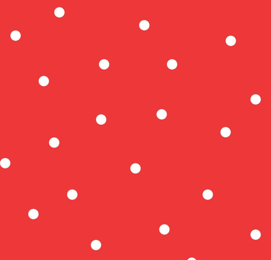 Dotted Fabric - White dots on Red - 100% Cotton -Drewie Pie Fabrics - Blender