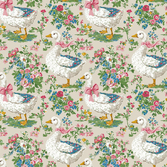 Watercolor Goose Cotton fabric- Continuous cuts- 100% Cotton-