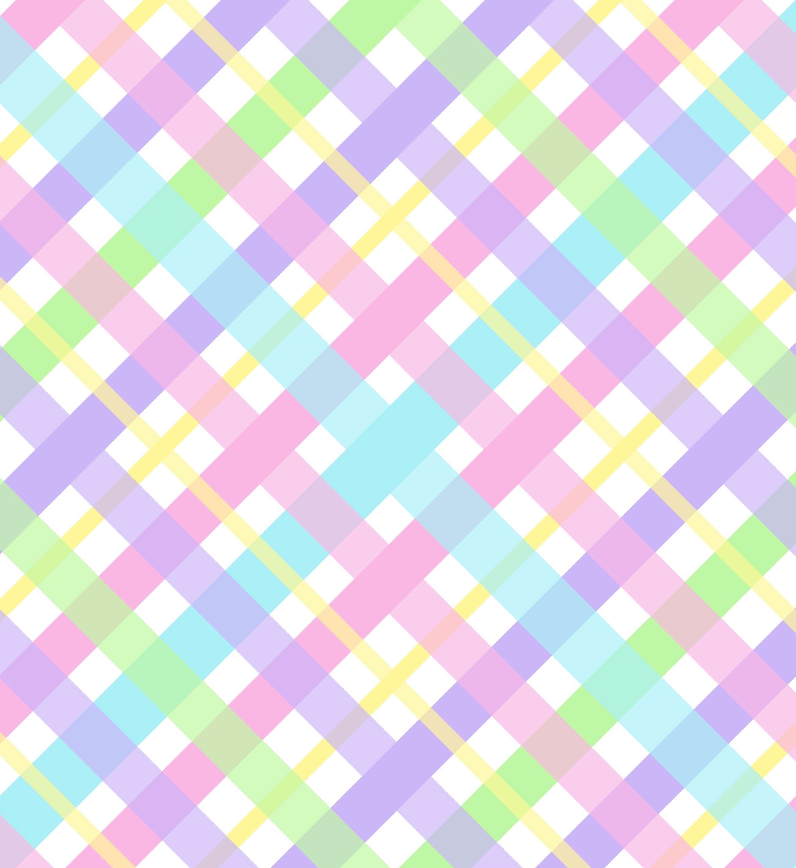 Easter Bias Plaid Cotton fabric- 100% Cotton- Continuous Cuts