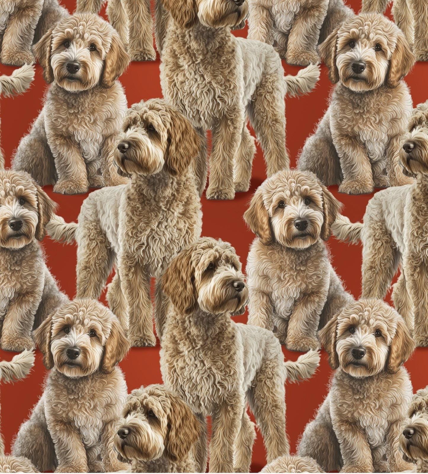 LABRADOODLE 100% Cotton fabric- continuous cuts- David Textiles DX-4295-3C-1 Multi - Labradoodle