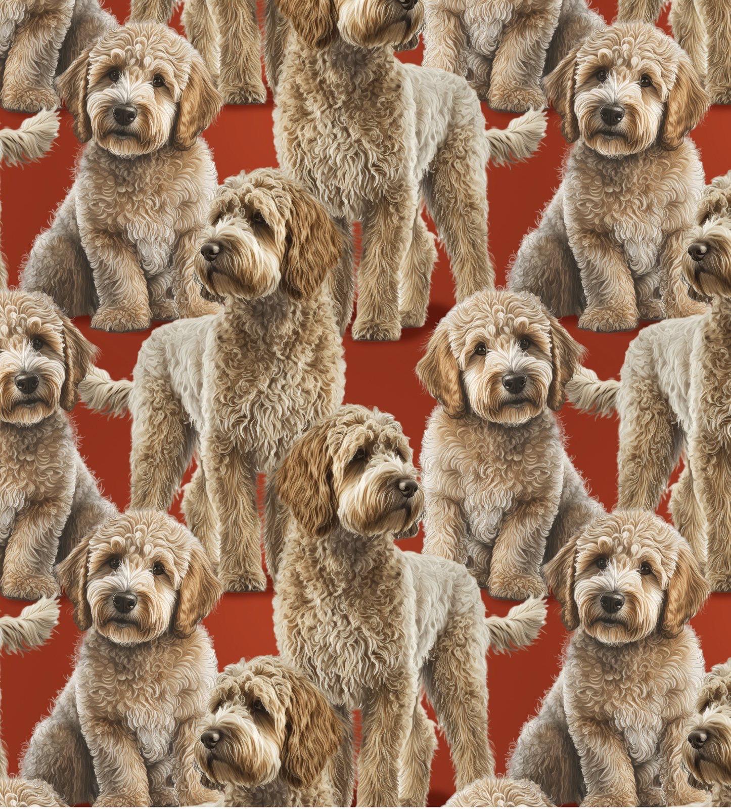 LABRADOODLE 100% Cotton fabric- continuous cuts- David Textiles DX-4295-3C-1 Multi - Labradoodle