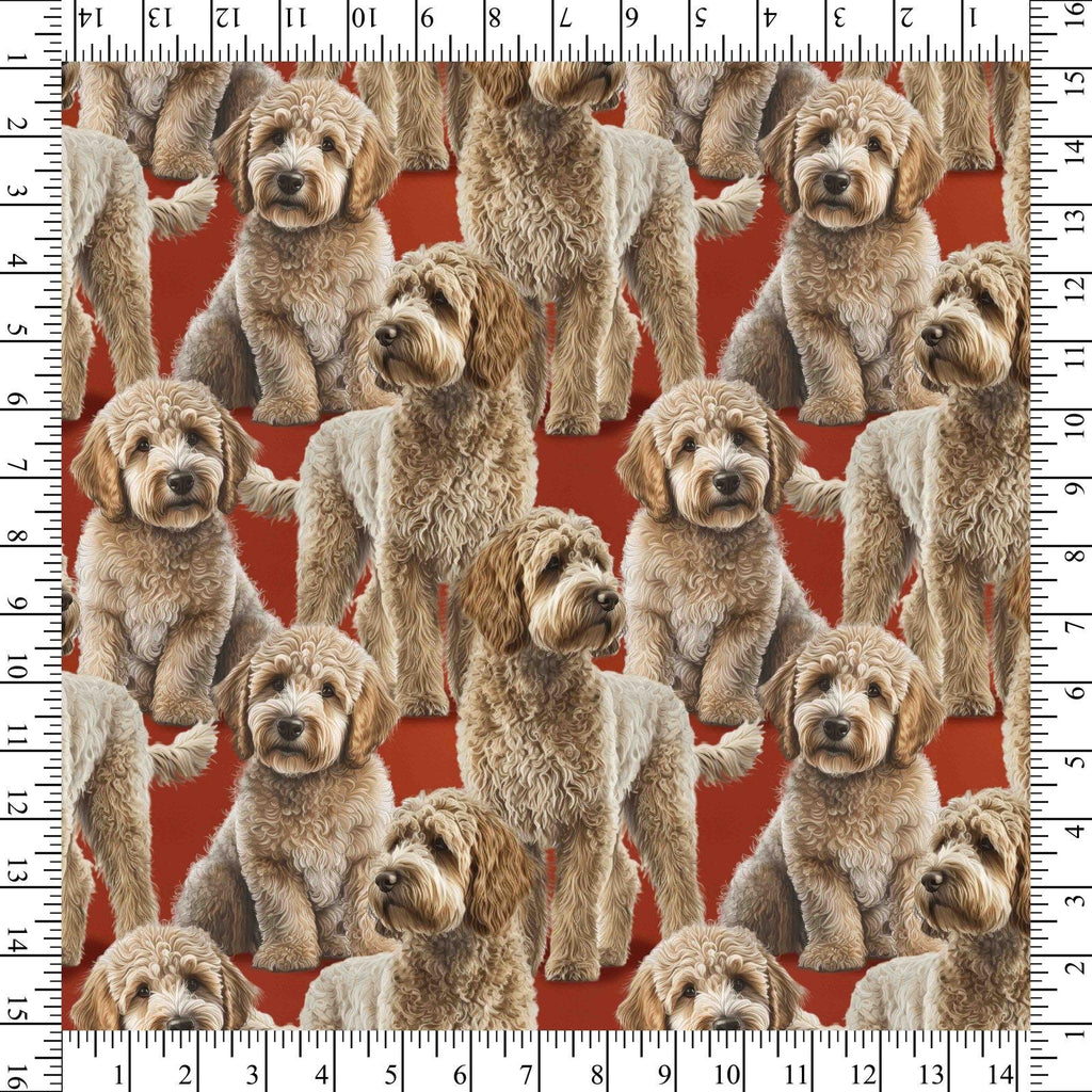 LABRADOODLE 100% Cotton fabric- continuous cuts- David Textiles DX-4295-3C-1 Multi - Labradoodle