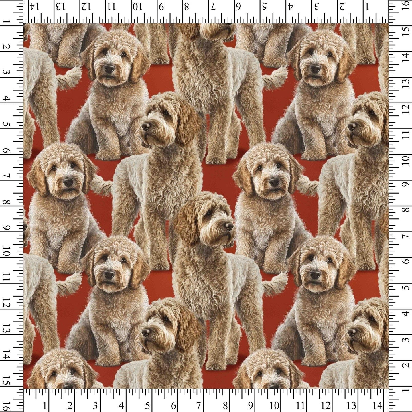 LABRADOODLE 100% Cotton fabric- continuous cuts- David Textiles DX-4295-3C-1 Multi - Labradoodle