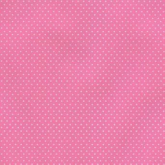 Pink White Dots Cotton Fabric - 100% Cotton Continuous cuts-Pink w/WHITE DOTS Blender