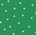 Dotted Fabric - White dots on Green - 100% Cotton -Drewie Pie Fabrics - Blender Christmas Cakes Coordinate