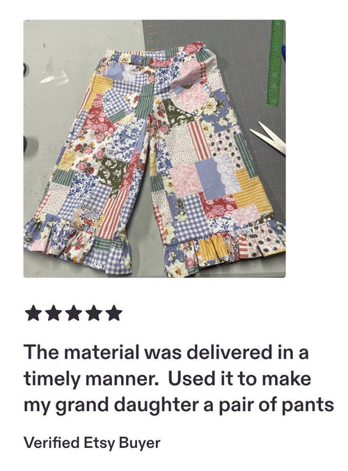 BOHO Patchwork Cotton Fabric Continuous Cuts - Floral - Blender
