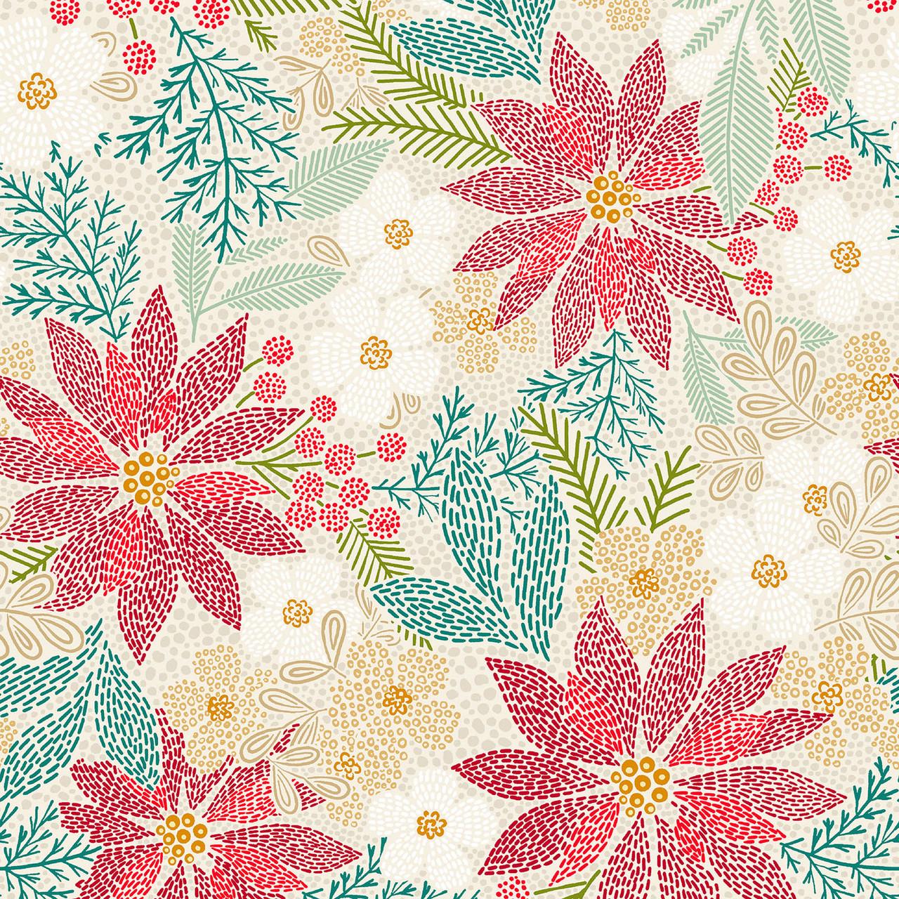 Holiday Stitches Cotton fabric-100% Cotton - Continuous Cuts MAS11170-E