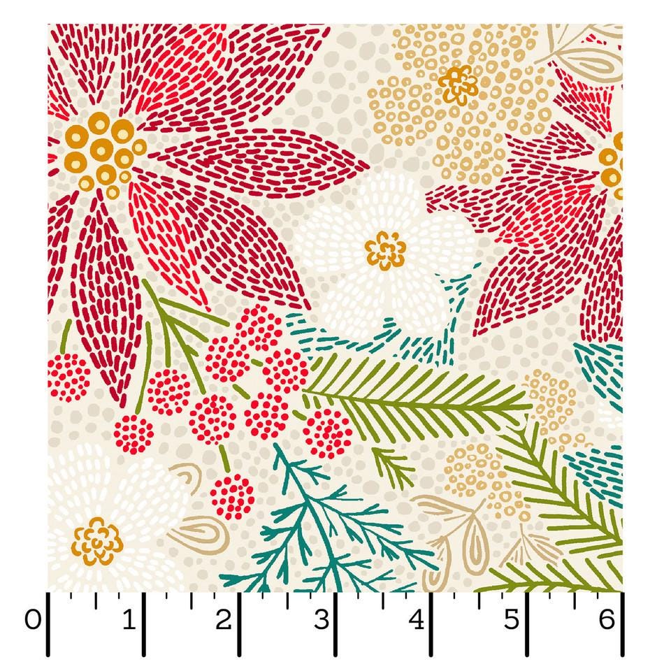 Holiday Stitches Cotton fabric-100% Cotton - Continuous Cuts MAS11170-E