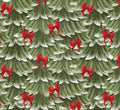 Very Merry Gingerbread 24615 Sweet Bows and Pine 100% Cotton fabric - Continuous Cuts