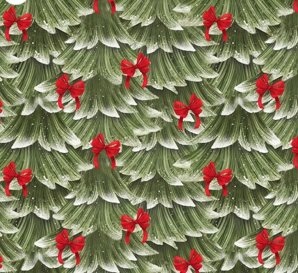 Very Merry Gingerbread 24615 Sweet Bows and Pine 100% Cotton fabric - Continuous Cuts