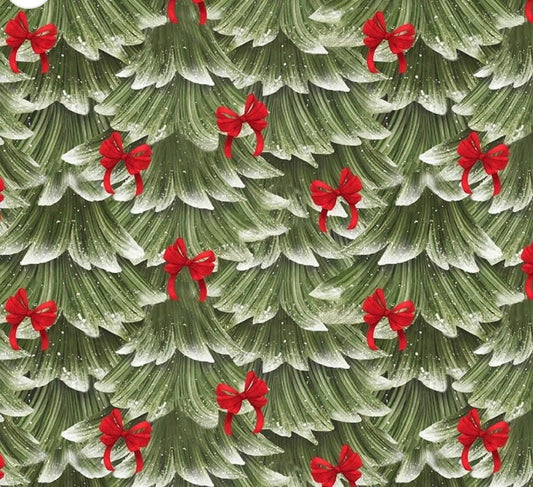 Very Merry Gingerbread 24615 Sweet Bows and Pine 100% Cotton fabric - Continuous Cuts