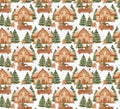 Very Merry Gingerbread 24613 White Jolly Gingerbread Forest 100% Cotton fabric - Continuous Cuts
