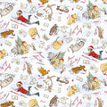 Christmas Winnie the Pooh Bear Dear Santa Fabric 100% Cotton - Licensed Fabric Christmas at Pooh Corner