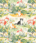 Watercolor Cats on the Farm Cotton fabric- Continuous cuts- 100% Cotton- Drewie Pie Fabrics