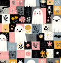 Patchwork Ghosts Halloween 100% Cotton Fabric - Drewie Pie Fabrics