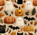 Cute Ghost Pumpkin Halloween 100% Cotton Fabric - Drewie Pie Fabrics