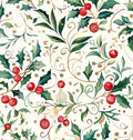 Fancy Holly Scroll cotton fabric- Continuous Cuts- Drewie Pie Fabrics - 100% Cotton