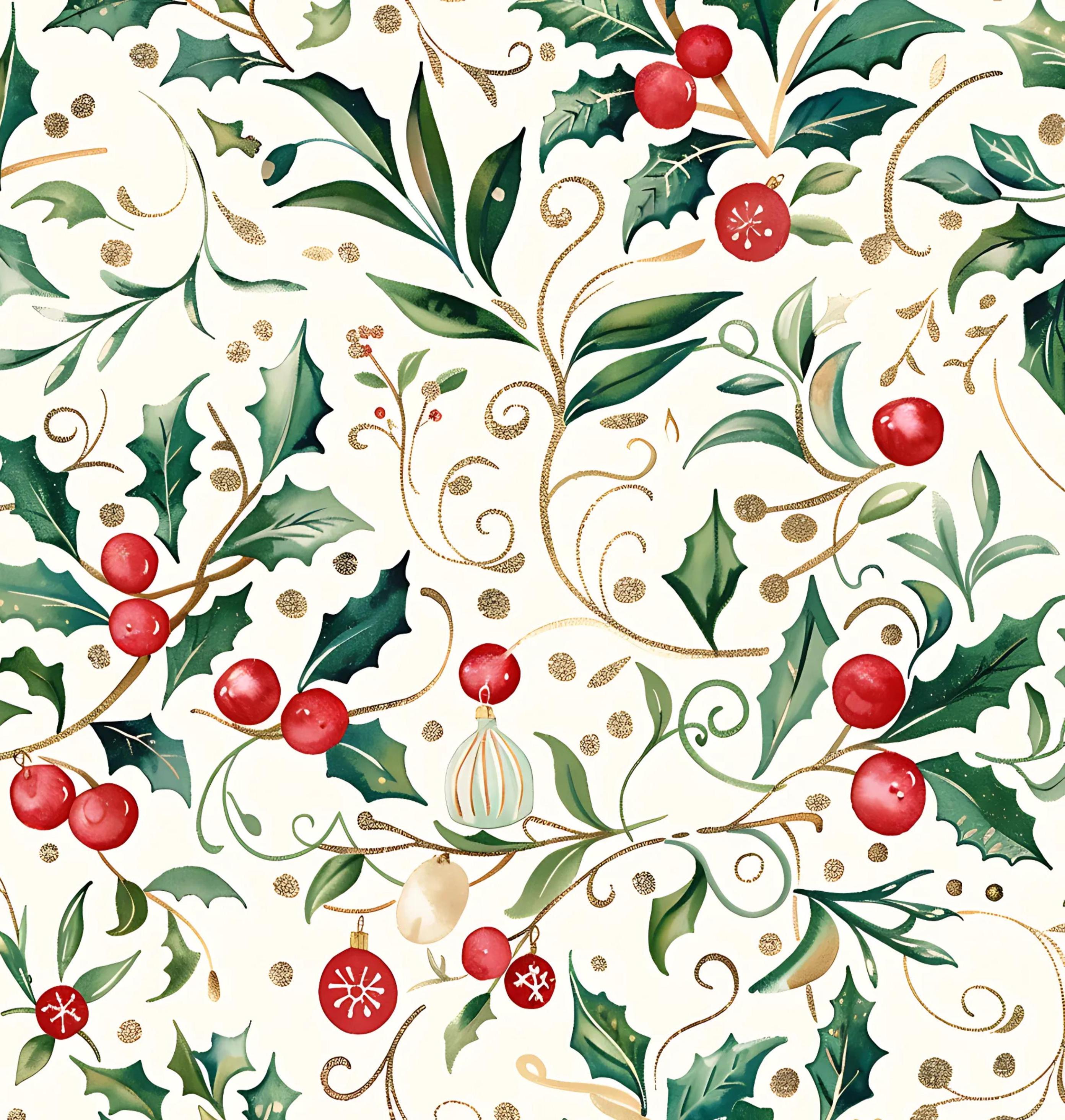 Fancy Holly Scroll cotton fabric- Continuous Cuts- Drewie Pie Fabrics - 100% Cotton