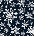 Snowflakes on Black Christmas 100% Cotton Fabric- Snowflakes - Drewie Pie Fabrics