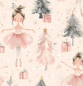 Ballerina & Christmas Tree Ballet cotton fabric - 100% Cotton - continuous cuts - Drewie Pie Fabrics