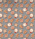 Very Merry Gingerbread 24614 Christmas Cookiea Black Plaid 100% Cotton fabric - Continuous Cuts