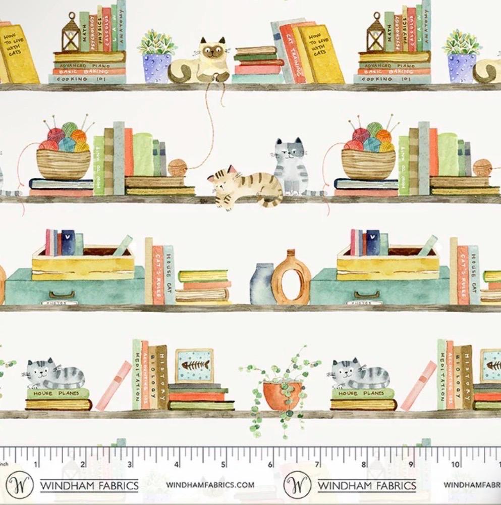 Cats around Town Ivory Cats - cotton fabric 100% Cotton - Fabric