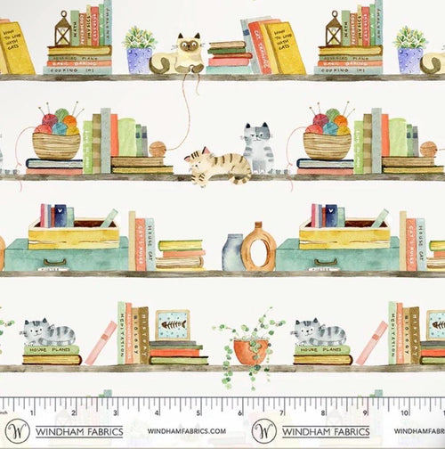 Cats around Town Ivory Cats - cotton fabric 100% Cotton - Fabric