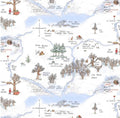 Christmas Winnie the Pooh Bear Fabric 100% Cotton - Licensed Fabric Christmas at Pooh Corner
