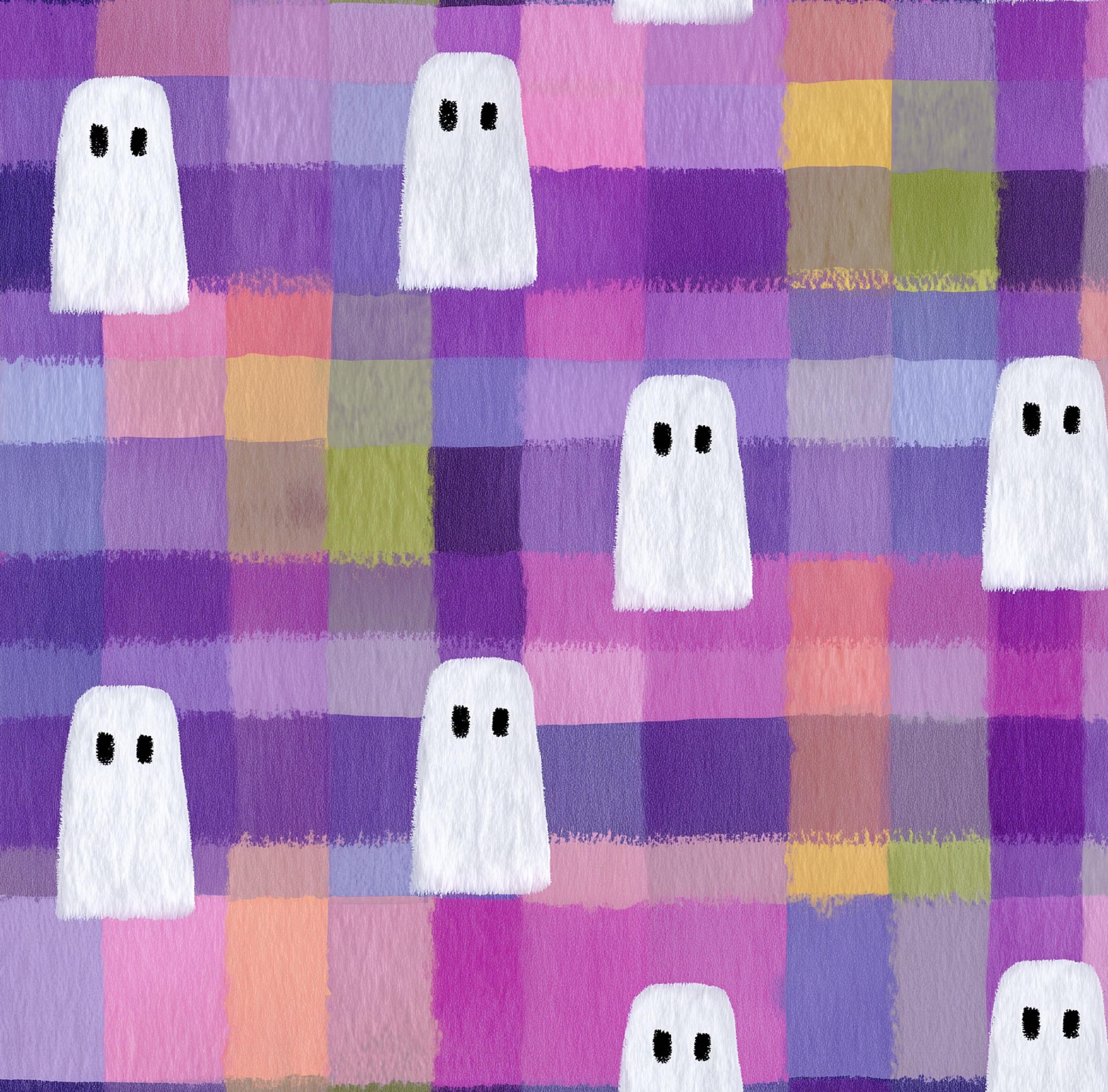 Cute Ghosts Multi Color Halloween 100% Cotton Fabric - Drewie Pie Fabrics