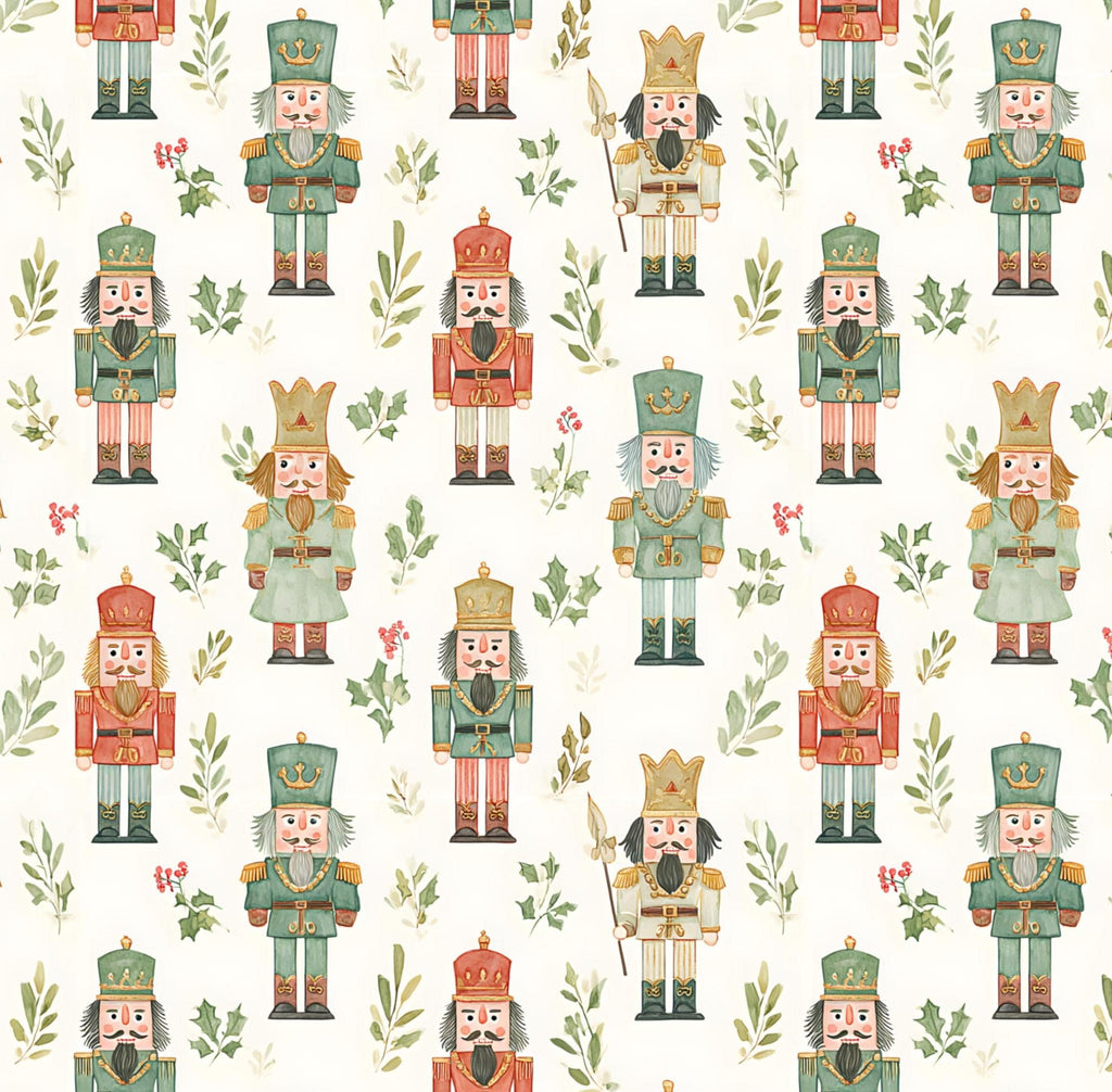 Watercolor Nutcracker Fabric- 100% Cotton - Drewie Pie Fabrics
