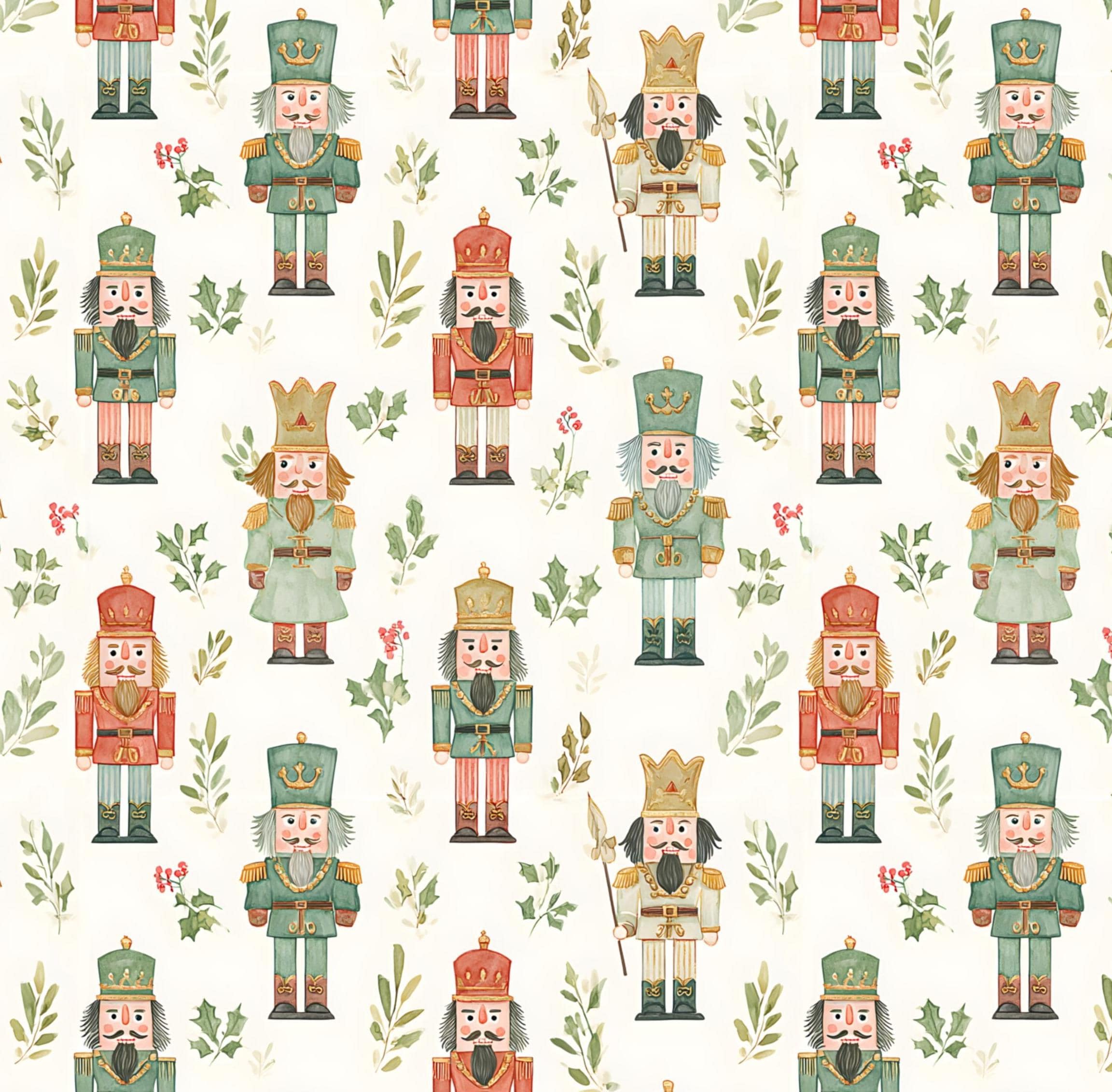 Watercolor Nutcracker Fabric- 100% Cotton - Drewie Pie Fabrics