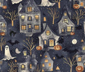 Haunted Halloween Scene 100% Cotton Fabric - Drewie Pie Fabrics